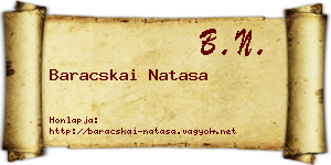 Baracskai Natasa névjegykártya
